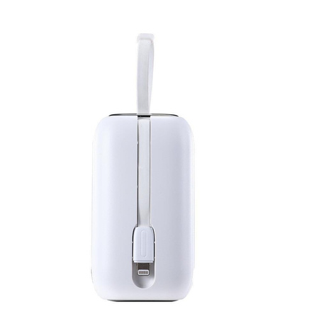 Joyroom powerbank 10000mAh Colorful Series 22.5W z 2 wbudowanymi kablami USB C i Lightning biały (JR-L012)