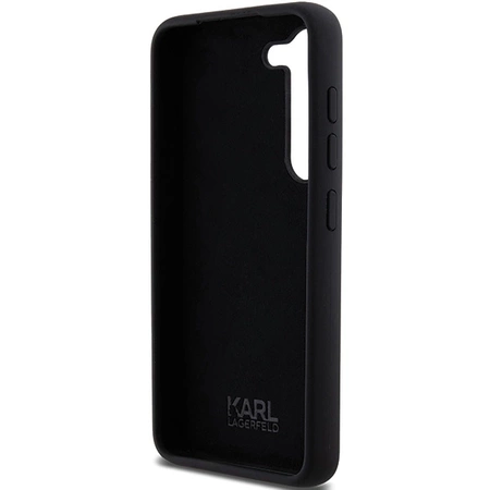 Etui Karl Lagerfeld Silicone Choupette Metal Pin na Samsung Galaxy S23 - czarne