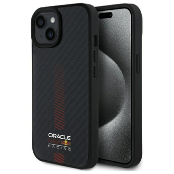 Red Bull RBHMP15S24CFGSMK iPhone 15 6.1 hardcase czarny/black Carbon Fiber Power Bar MagSafe