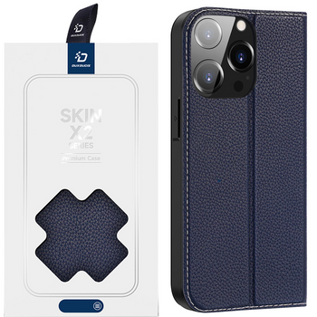 Dux Ducis Skin X2 etui do iPhone 14 Pro Max pokrowiec z magnetyczną klapką niebieski