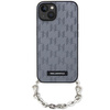 Etui Karl Lagerfeld KLHCP14SSACKLHPG na iPhone 14 - srebrne Saffiano Monogram Chain