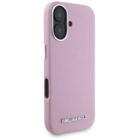 KARL LAGERFELD ETUI SAFFIANO FULL WRAPPED DO MAGSAFE IPHONE 16 RÓŻOWE LOGO