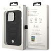 Etui BMW BMHMP14X22RPSK na iPhone 14 Pro Max - czarne Leather Seats Pattern MagSafe