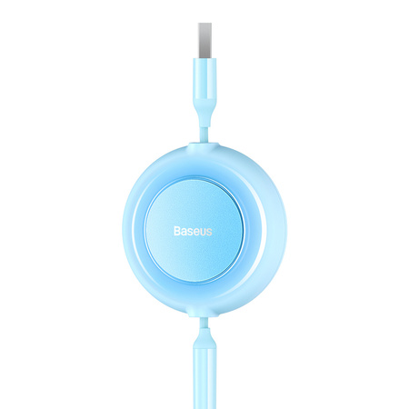 Baseus Bright Mirror 2 kabel przewód 3w1 USB Typ A - micro USB + Lightning + USB Typ C 3.5A 1.1m błękitny (CAMJ010017)
