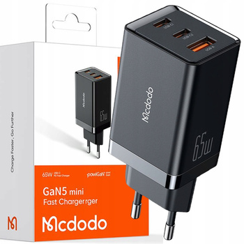 Ładowarka USB-C USB-A, GAN 5 pro, szybka, 65W, Mcdodo