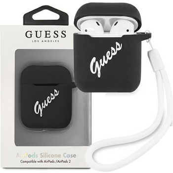 Guess GUACA2LSVSBW AirPods cover czarno biały/black white Silicone Vintage