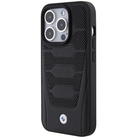 Etui BMW Leather Seats Pattern na iPhone 15 Pro Max - czarne
