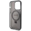 Etui Guess Ring Stand Script Glitter MagSafe na iPhone 13 Pro Max - czarne