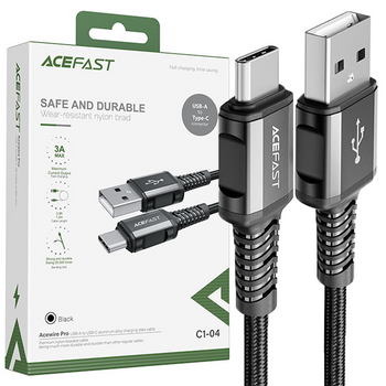 Acefast kabel USB - USB Typ C 1,2m, 3A czarny (C1-04 black)