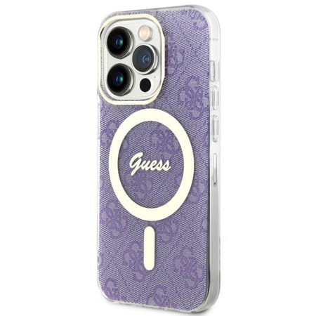 Etui Guess GUHMP14LH4STU na iPhone 14 Pro purpurowy/purple hardcase 4G MagSafe