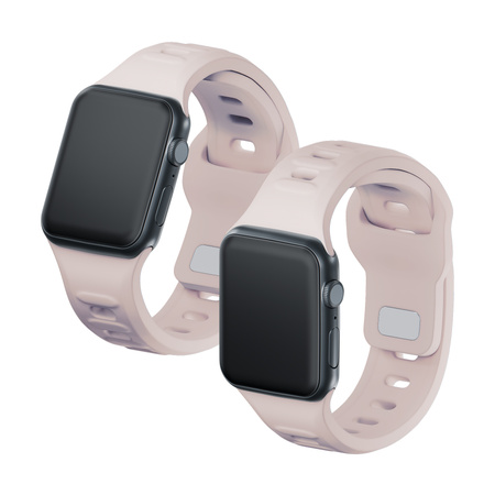 42/44/45/46/49 mm Latte (big) - 3mk Silicone Watch Strap for Apple