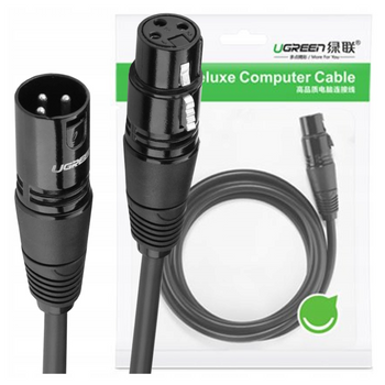 UGREEN KABEL AUDIO XLR 1M DO PODŁĄCZENIA MIKROFONÓW ŻEŃSKI MĘSKI