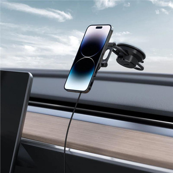 SPIGEN ITS35W-3 ONETAP PRO 3 MAGNETIC MAGSAFE WINDSHIELD & DASHBOARD CAR MOUNT WIRELESS CHARGER BLACK