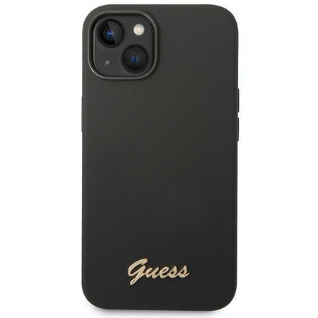 Guess GUHCP14MSLSMK iPhone 14 Plus 6,7" czarny/black hard case Silicone Vintage Gold Logo