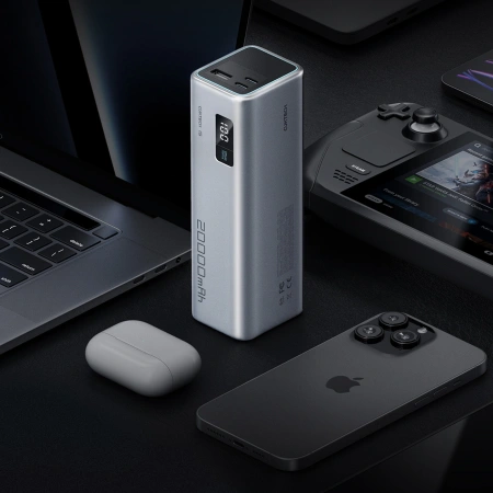 Powerbank Cuktech CUKP200XGLGR 100W 20000mAh 2 x USB-C 1 x USB-A - szary