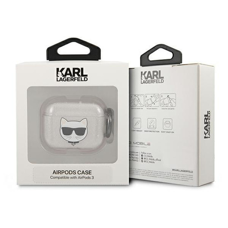 Karl Lagerfeld KLA3UCHGS AirPods 3 cover srebrny/silver Glitter Choupette