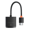 Baseus Lite Series przejściówka adapter HDMI do VGA + mini jack 3,5mm / zasilanie micro USB czarny (WKQX010101)