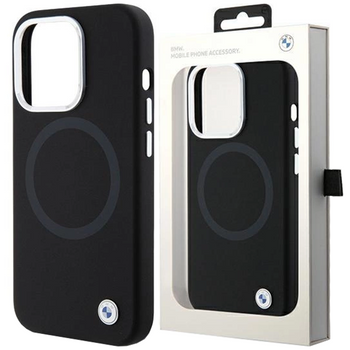 Etui BMW Signature Liquid Silicone MagSafe na iPhone 15 - czarne