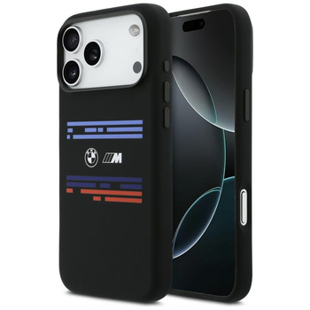 Etui BMW M Silicon Horizontal Line       MagSafe do iPhone 17 Pro Max czarny