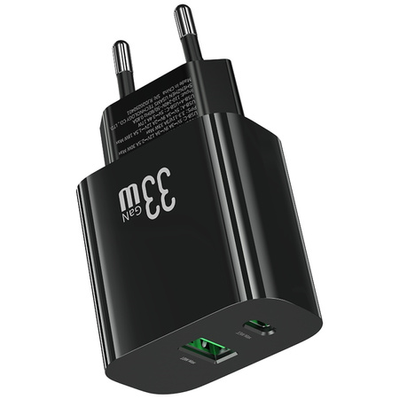 USAMS ŁADOWARKA SIECIOWA CC317 T65 33W DO TELEFONÓW USB-C USB-A FAST