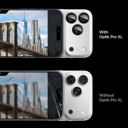 OSŁONA APARATU SPIGEN OPTIK PRO XL GLAS.TR ”EZ FIT” CAMERA PROTECTOR IPHONE 17 PRO MAX SILVER