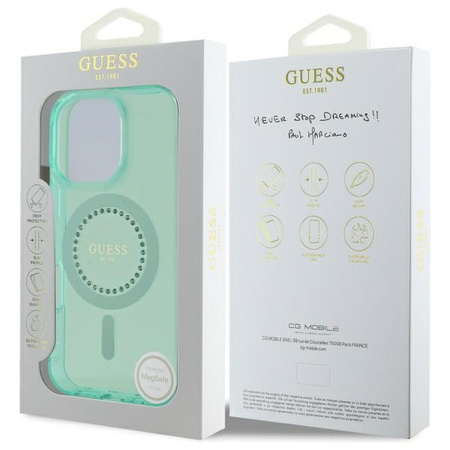 GUESS ETUI CASE DO IPHONE 16 PRO MAX 6.9 DO MAGSAFE HARDCASE Z RHINESTONES