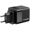 Verbatim Ładowarka sieciowa GaN 65W 2xUSB-C/USB-A + Adapter EU/UK/US czarny/black 32217