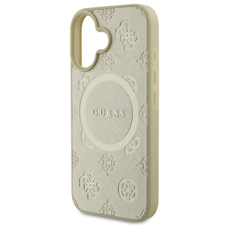 GUESS ETUI HARDCASE SAFFIANO PEONY DO IPHONE 16 6.1 DO MAGSAFE Z MODERNYM