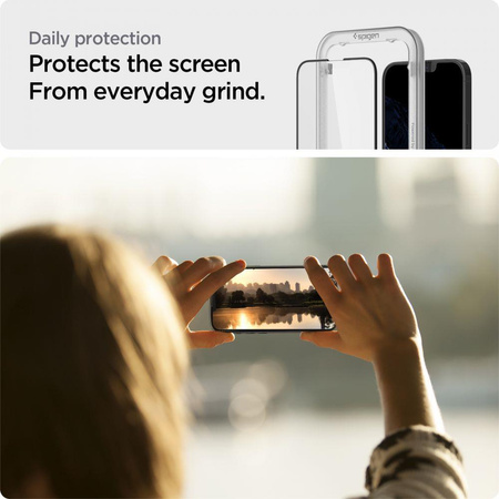 SZKŁO HARTOWANE SPIGEN ALM GLASS FC 2-PACK IPHONE 13 PRO MAX / 14 PLUS BLACK
