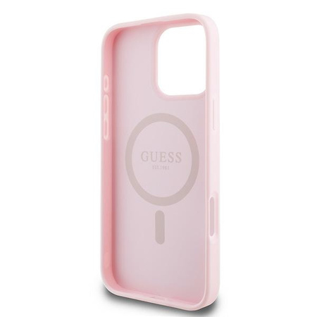 GUESS ETUI HARDCASE GRAINED RING DO IPHONE 16 PRO 6.3 DO MAGSAFE Z OCHRONĄ