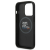 Etui BMW BMHMP14X22PTDK na iPhone 14 Pro Max - czarne Leather Stamp Tricolor Magsafe