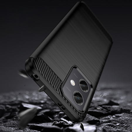 Carbon Case etui Xiaomi Poco X5 5G / Redmi Note 12 5G elastyczny silikonowy karbonowy pokrowiec czarne