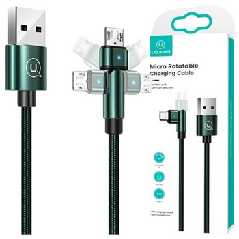 USAMS KABEL MICRO USB PLECIONY DO TELEFONÓW SAMSUNG 1M 2A SZYBKIE ŁADOWANIE