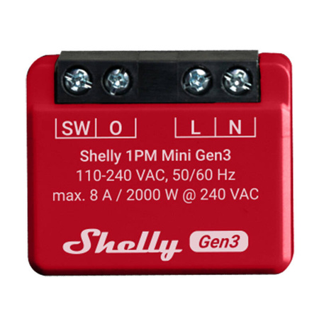 SHELLY 1PM MINI GEN3 WIFI DO ZDALNEGO MONITOROWANIA ZUŻYCIA ENERGII W DOMU