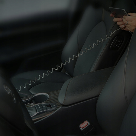 MCDODO KABEL KĄTOWY USB LIGHTNING SPIRALNY SPRĘŻYNOWY DO IPHONE 14 LED 2M