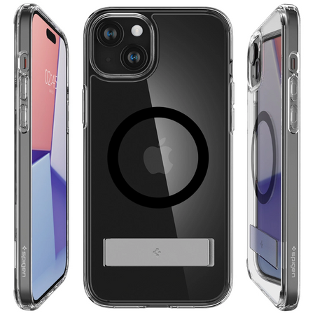 Etui Spigen Ultra Hybrid S MagSafe z podstawką do iPhone 15 Plus - czarne