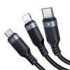 Kabel 3-w-1 Joyroom Multi-Use Series S-1T3018A18 Lightning USB-C micro USB 30 cm - czarny