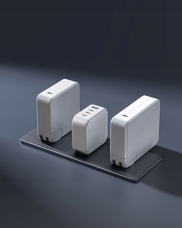 INNOSTYLE SUPER CUBE MOCNA SZYBKA ŁADOWARKA GAN PODRÓŻNA EU US UK AU 4X USB USB-C 100W BIAŁA