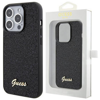 Etui Guess Disco Metal Script na iPhone 15 Pro - czarne