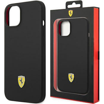 Ferrari FEHCP14SSIBBK iPhone 14 6,1" czarny/black hardcase Silicone Metal Logo