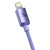 Baseus Crystal Shine Series kabel przewód USB do szybkiego ładowania i transferu danych USB Typ C - Lightning 20W 1,2m fioletowy (CAJY000205)