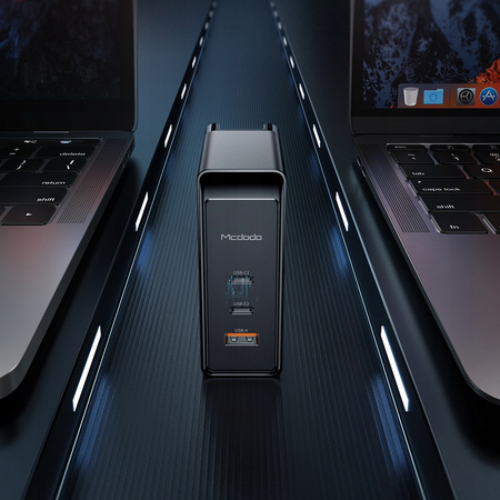 £adowarka do telefonu, do laptopa, GAN, Szybka, USB-C PD, USB-A, QC, 100W, Uniwersalna, Mcdodo