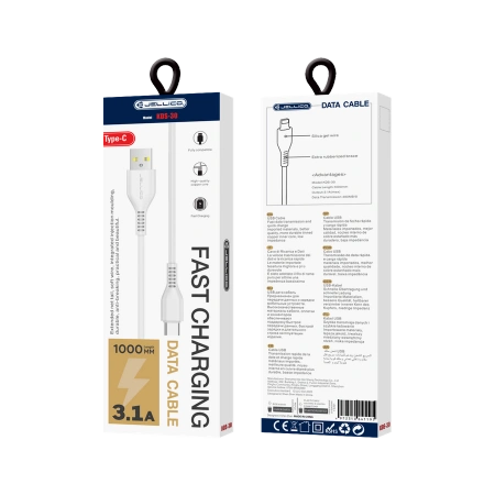 JELLICO kabel KDS-30 USB-C 3.1A 1M Biały
