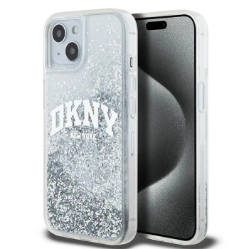 DKNY POKROWIEC HARDCASE LIQUID GLITTER DO IPHONE 15 14 13 6.1 Z DUŻYM LOGO