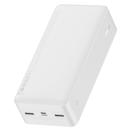 Baseus Bipow powerbank z wyświetlaczem 30000mAh 15W biały (Overseas Edition) + kabel USB-A - Micro USB 0.25m biały (PPBD050202)