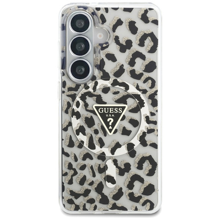 Etui Guess IML Leopard Print Triangle    MagSafe do Samsung Galaxy S26 czarny