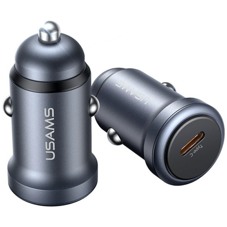 Ładowarka samochodowa USAMS CC321 Aluminium 30W PD USB-C tarnish
