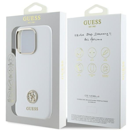 GUESS CASE HARD DO IPHONE 16 PRO 6.3 SILICONE LOGO STRASS 4G LUKSUSOWE