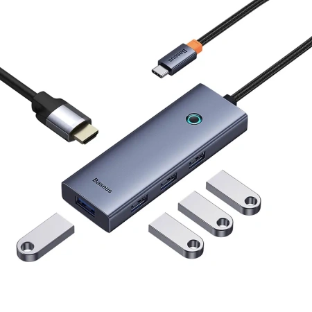 Hub BASEUS UltraJoy 5-portowy (szary)