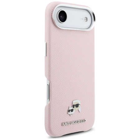 Etui Karl Lagerfeld Karl & Choupette Head Pins Saffiano MagSafe do iPhone Air różowy